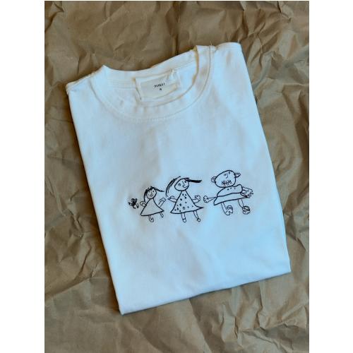 Tričko s výšivkou detskej kresby - DOSPELÝ